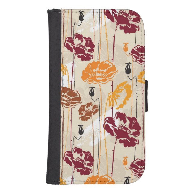 Abstract Elegance floral pattern 4 Samsung Galaxy Wallet Case (Front)