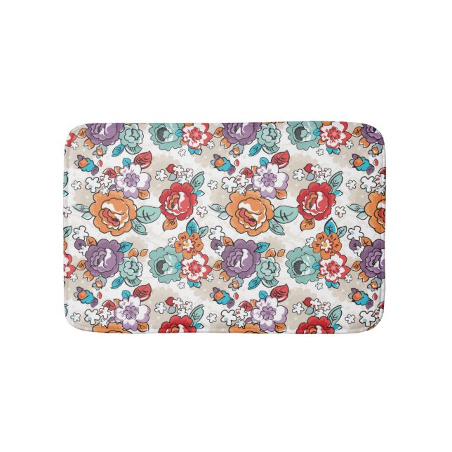 Abstract Elegance floral pattern 5 Bathroom Mat (Front)