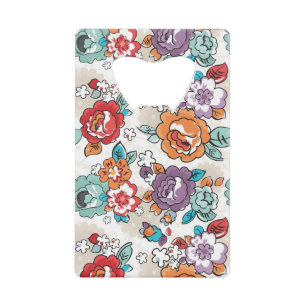 Abstract Elegance floral pattern 5 Credit Card Bottle Opener