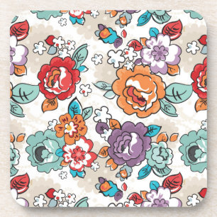 Abstract Elegance floral pattern 5 Drink Coaster