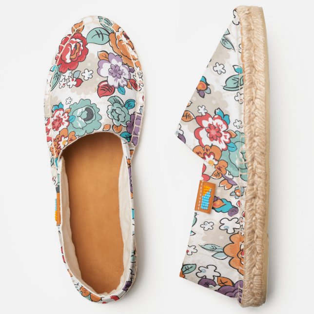 Abstract Elegance floral pattern 5 Espadrilles (Side)