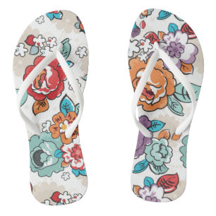 Abstract Elegance floral pattern 5 Flip Flops