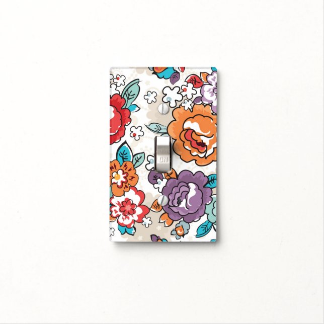 Abstract Elegance floral pattern 5 Light Switch Cover (In Situ)