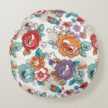Abstract Elegance floral pattern 5 Round Pillow