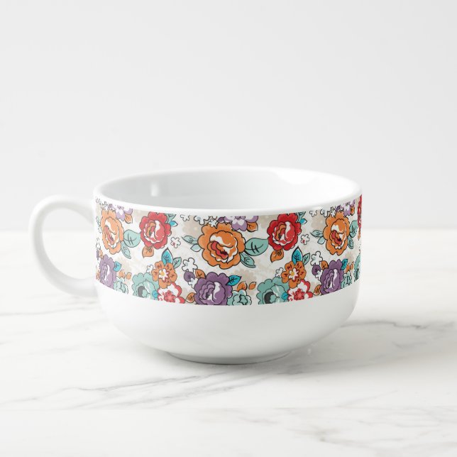 Abstract Elegance floral pattern 5 Soup Mug (Right)
