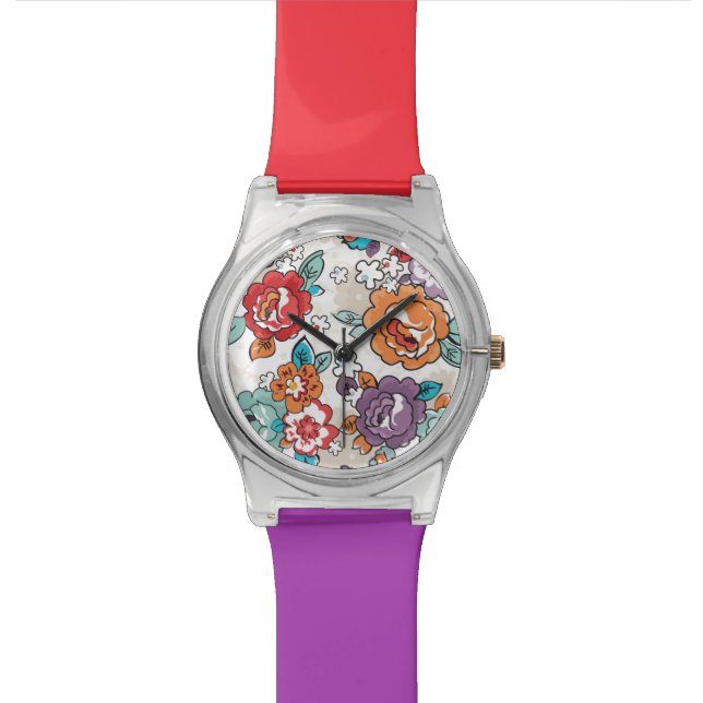 Abstract Elegance floral pattern 5 Wrist Watch (Close Up)