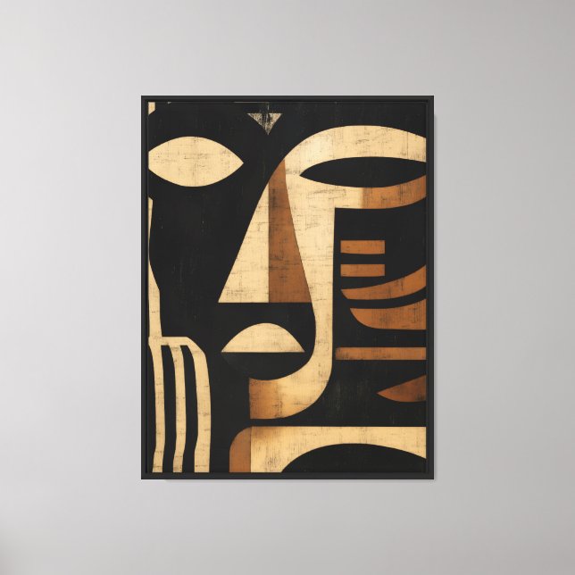 Abstract Elegance – Geometric Face Art Canvas Print (Front)