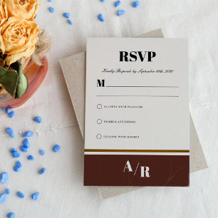 Abstract Elegance Golden Frame RSVP Card