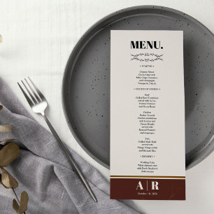 Abstract Elegance Golden Frame Wedding Menu
