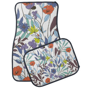 Abstract elegance pattern with floral background.  car floor mat