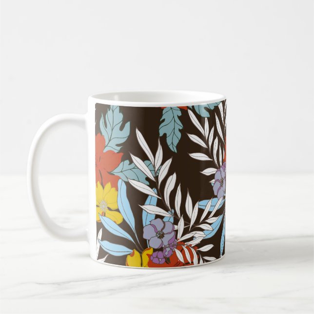 Abstract elegance pattern with floral background. coffee mug (Left)