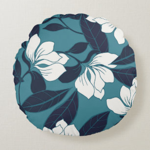 Abstract elegance pattern with floral background. round pillow