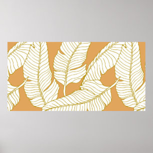 Abstract elegance pattern with floral illustration poster