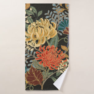 Abstract elegance seamless pattern with floral bac bath towel