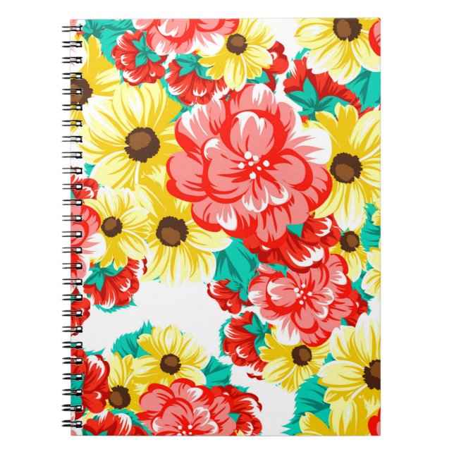 Abstract elegance seamless pattern with floral bac notebook (Front)