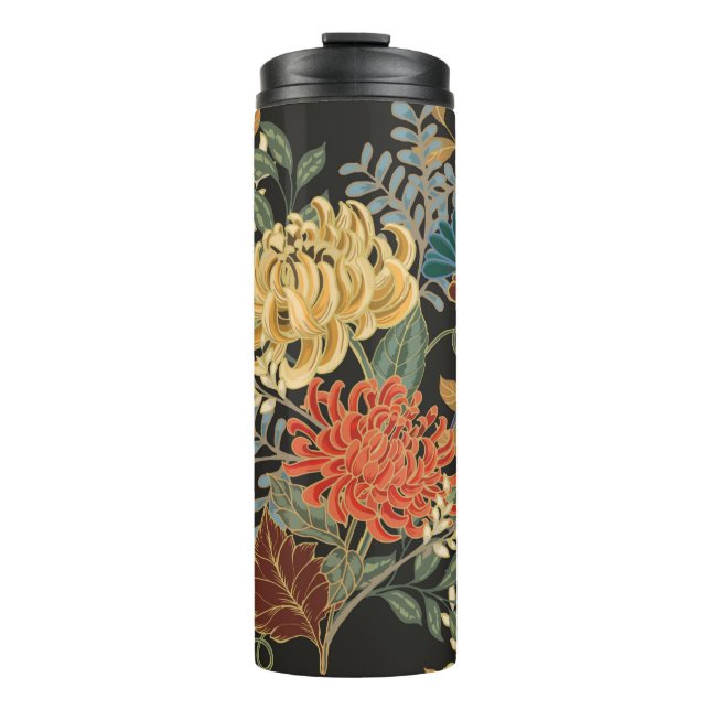 Abstract elegance seamless pattern with floral bac thermal tumbler (Front)