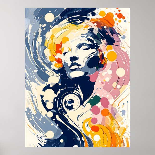 Abstract Elegance – Swirling Colors & Emotion Poster (Front)