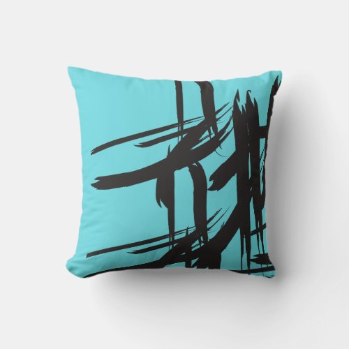 Abstract Elegance Teal Blue Accent Pillow