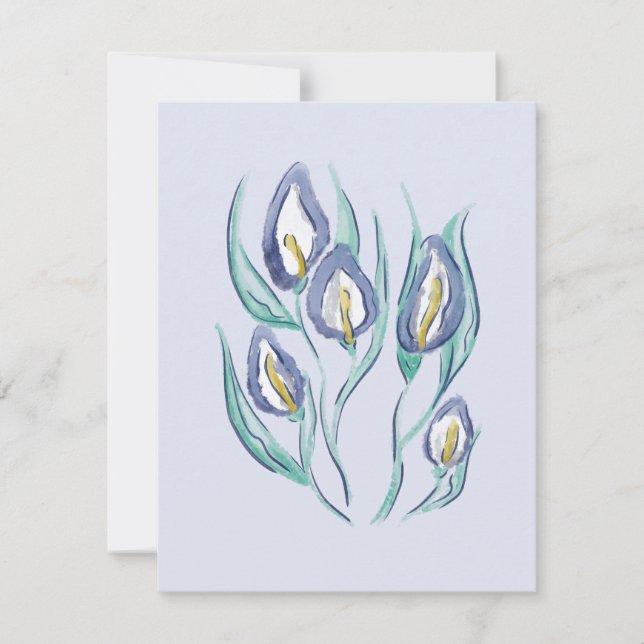 Abstract Elegance: Watercolor Purple Calla Lilies (Front)