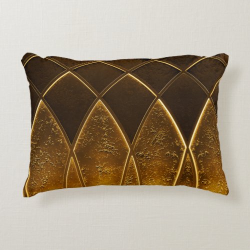 Abstract elegant art deco geometric ornamented gol accent pillow