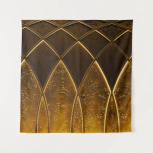 Abstract elegant art deco geometric ornamented gol tapestry