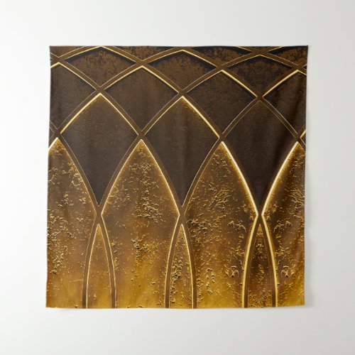 Abstract elegant art deco geometric ornamented gol tapestry