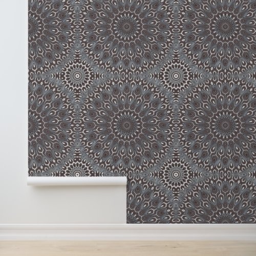   Abstract Elegant Classy Chic Silver Grey Mandala Wallpaper