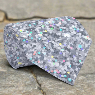 Abstract Elegant Colorful Glitter Texture Neck Tie