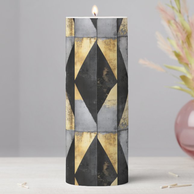 Abstract Elegant Concrete Pattern Pillar Candle (In Situ)
