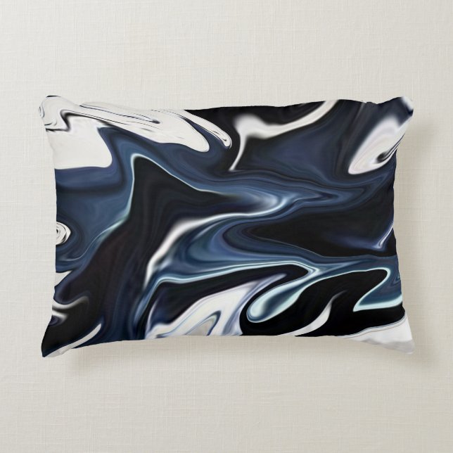 Abstract elegant fluid liquid marble flow texture accent pillow (Front)