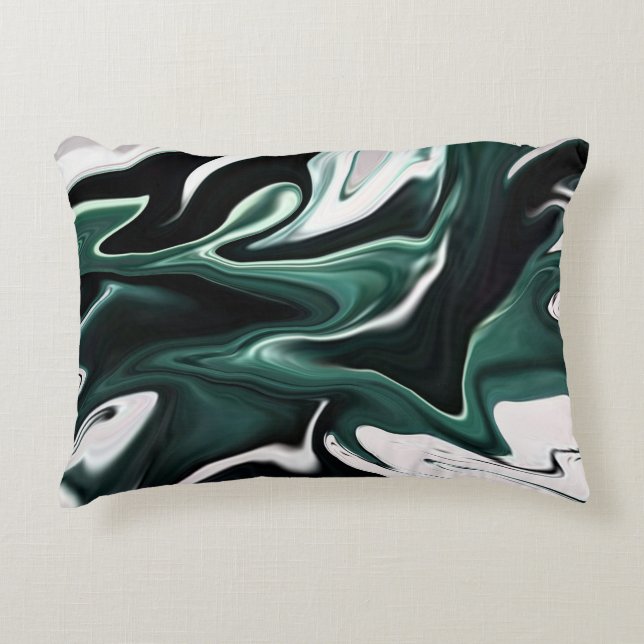 Abstract elegant fluid liquid marble flow texture accent pillow (Front)