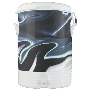 Abstract elegant fluid liquid marble flow texture beverage cooler