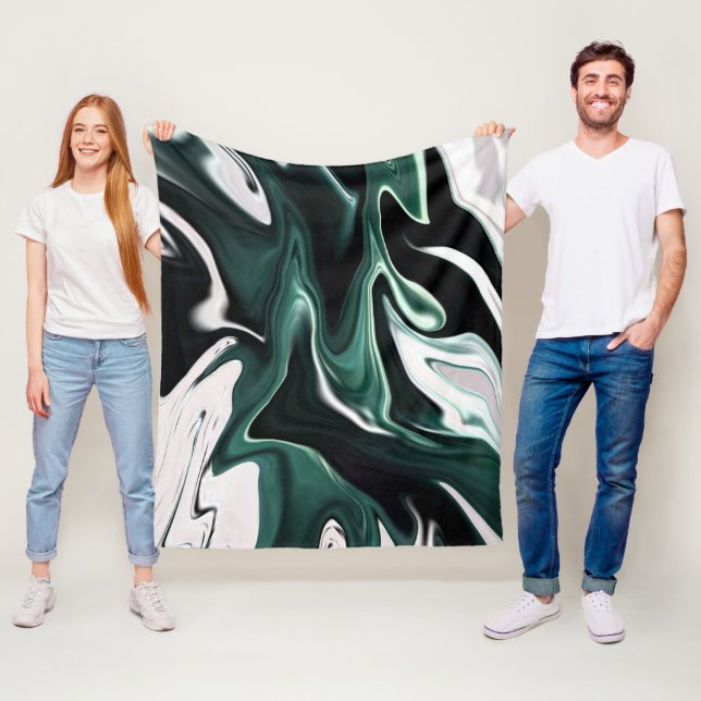 Abstract elegant fluid liquid marble flow texture fleece blanket (In Situ)