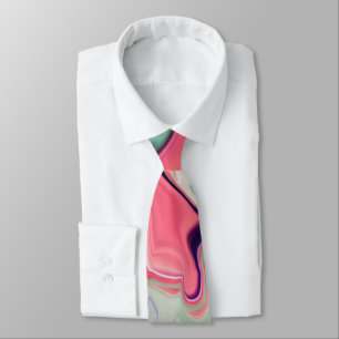 Abstract elegant fluid liquid marble flow texture neck tie