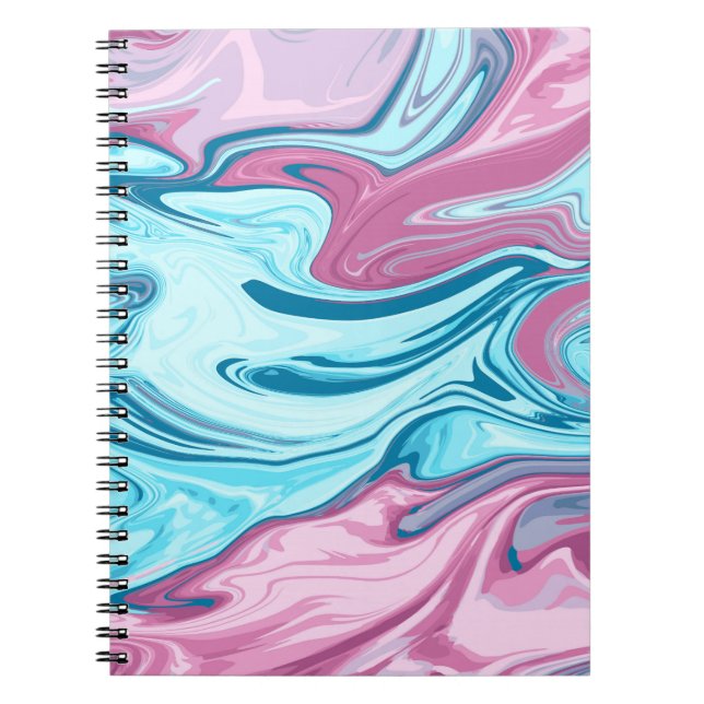 Abstract elegant fluid liquid marble flow texture notebook (Front)
