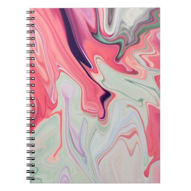 Abstract elegant fluid liquid marble flow texture notebook (Front)