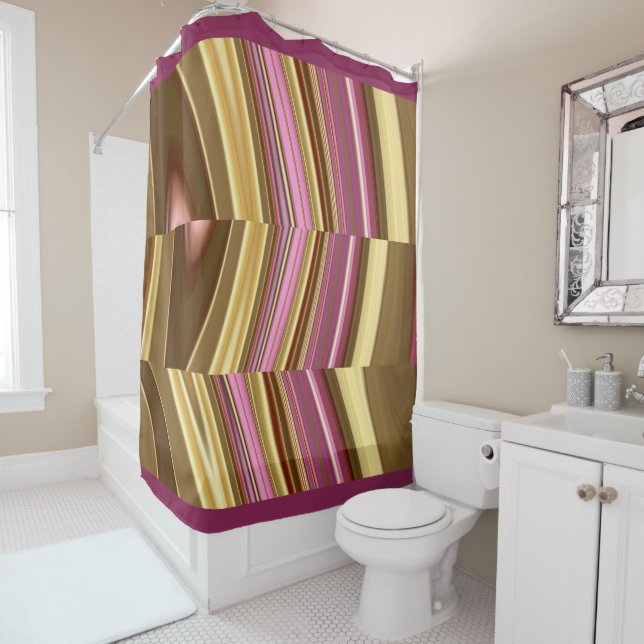 Abstract elegant fluid liquid marble flow texture shower curtain (In Situ)