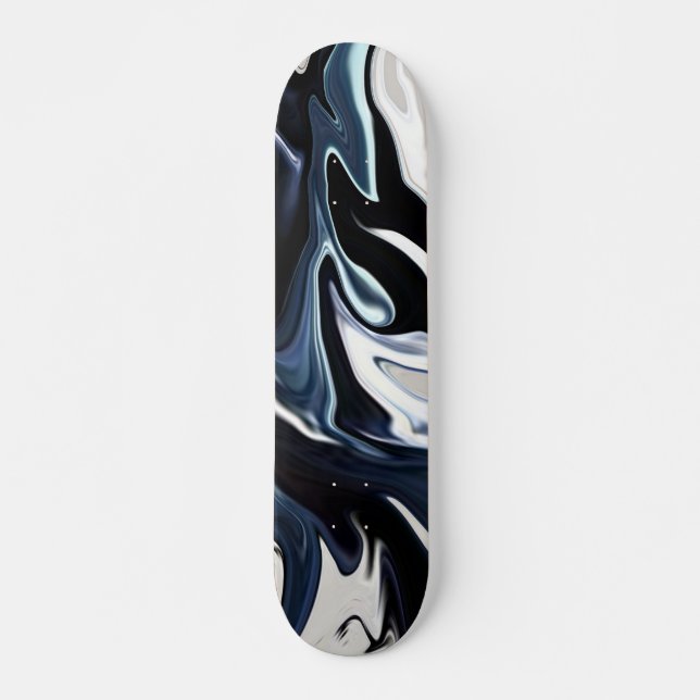 Abstract elegant fluid liquid marble flow texture skateboard (Front)