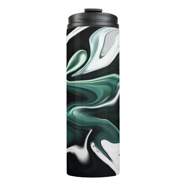 Abstract elegant fluid liquid marble flow texture thermal tumbler (Front)