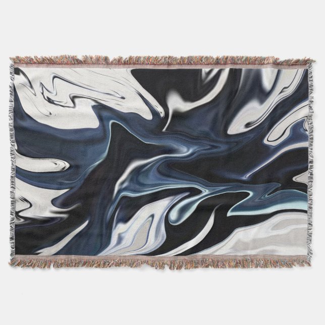 Abstract elegant fluid liquid marble flow texture throw blanket (Front)