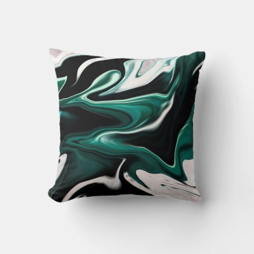 Abstract elegant fluid liquid marble flow texture throw pillow