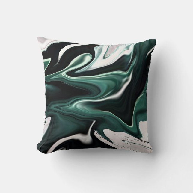 Abstract elegant fluid liquid marble flow texture throw pillow (Front)