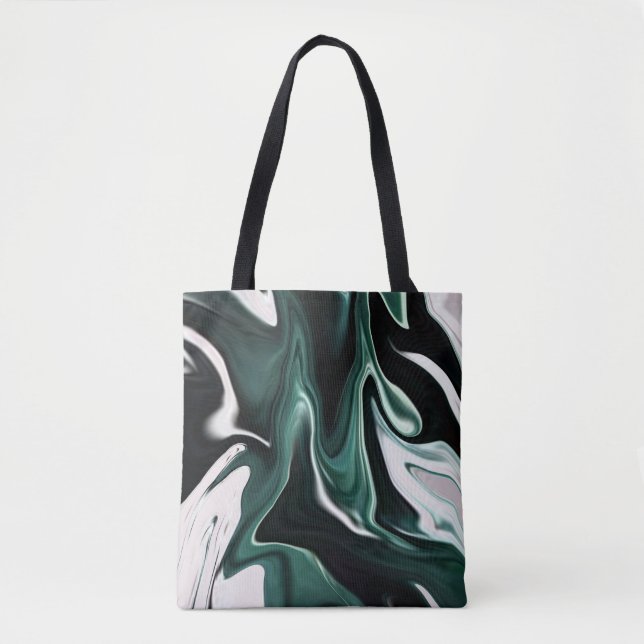 Abstract elegant fluid liquid marble flow texture tote bag (Front)