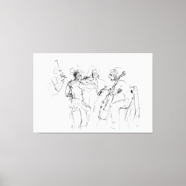 Abstract Elegant Jazz Band Sketch - Premium  Canvas Print (Front)