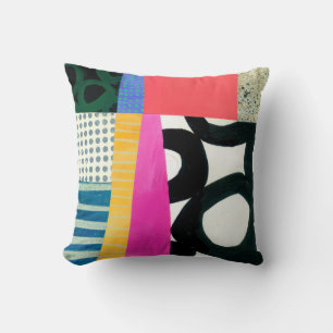 Abstract Elegant mixed Colorful painting pattern Throw Pillow