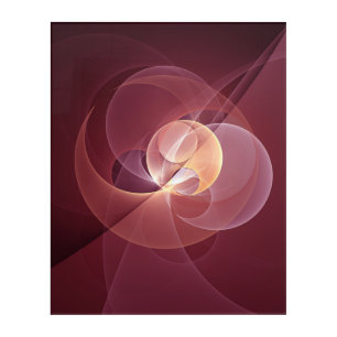 Abstract Elegant Modern Wine Red Fractal Art