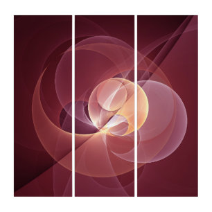 Abstract Elegant Modern Wine Red Fractal Art