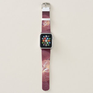 Abstract Elegant Modern Wine Red Fractal Art Apple Watch Band