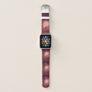 Abstract Elegant Modern Wine Red Fractal Art Apple Watch Band