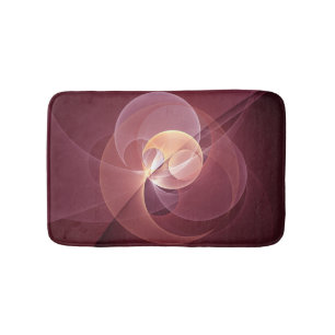 Abstract Elegant Modern Wine Red Fractal Art Bath Mat